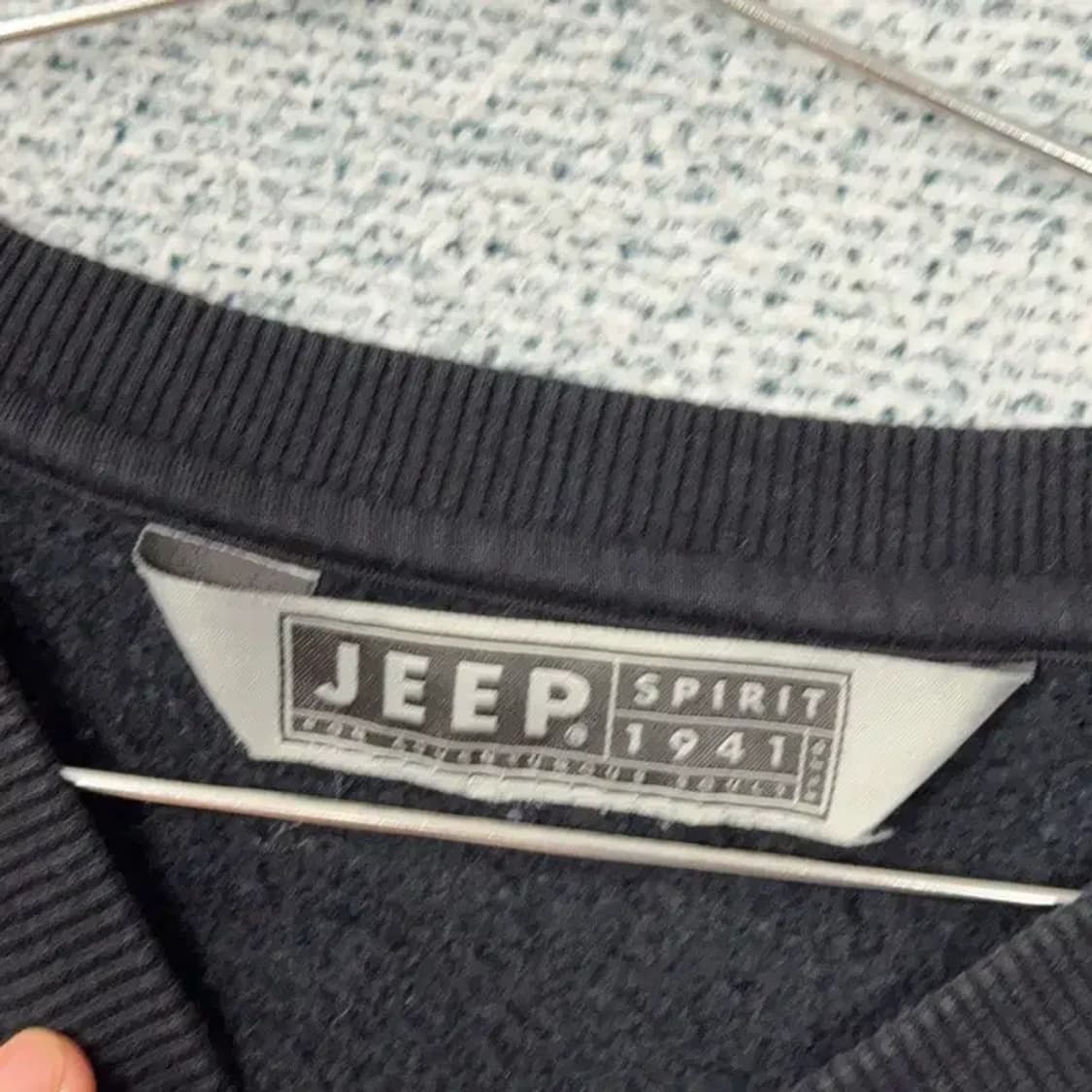 지프 프린팅 블랙 맨투맨 M(95) 상품이미지3