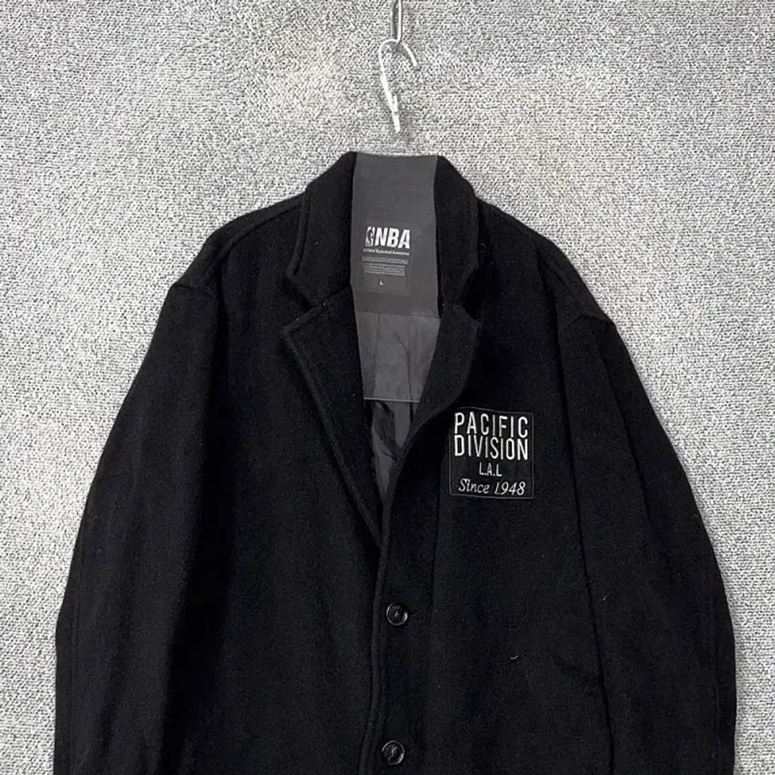 NBA 프린팅 로고 오버핏 남성 울 코트 L 상품이미지3