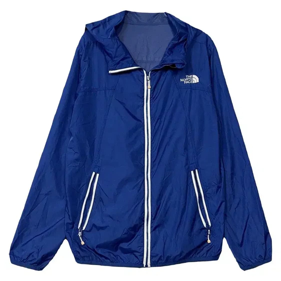 노스페이스 블루 로고 기능성 후드 바람막이 90 상품이미지1