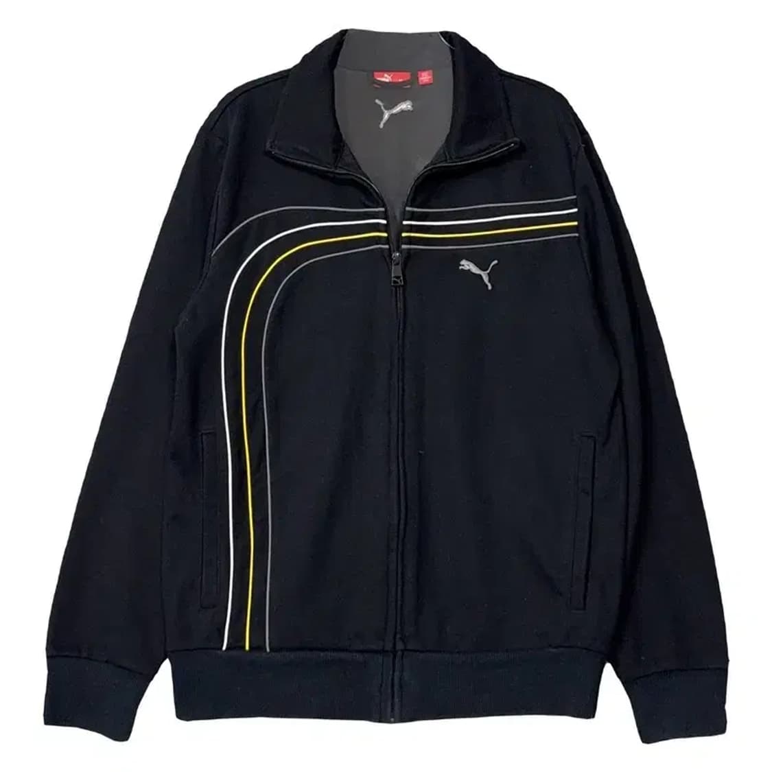 푸마 블랙 로고 기능성 트랙탑 집업 저지 M 상품이미지1