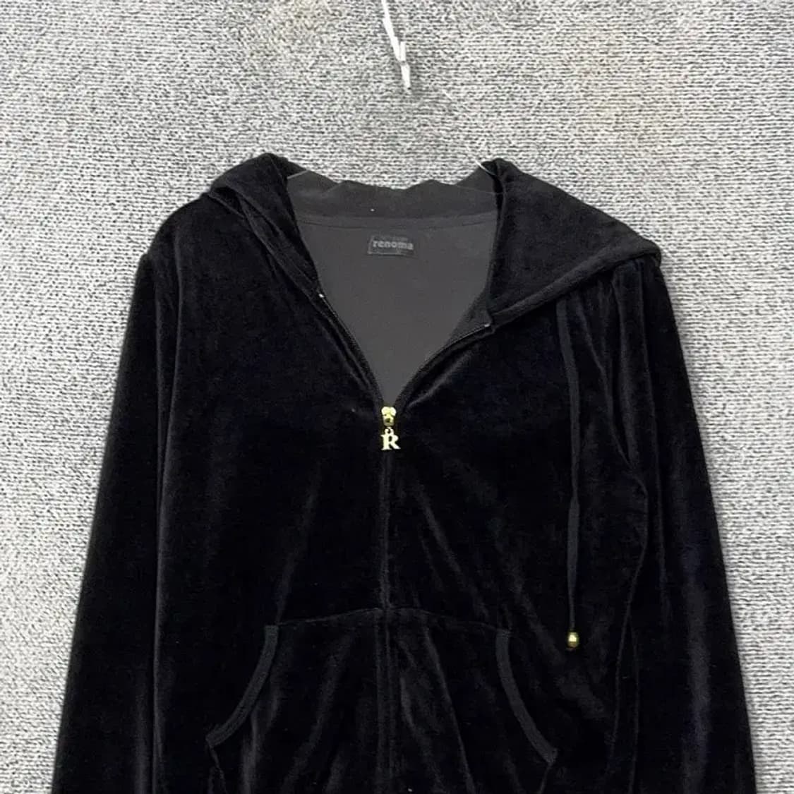 레노마 블랙 빈티지 벨벳 후드 집업 95 상품이미지3