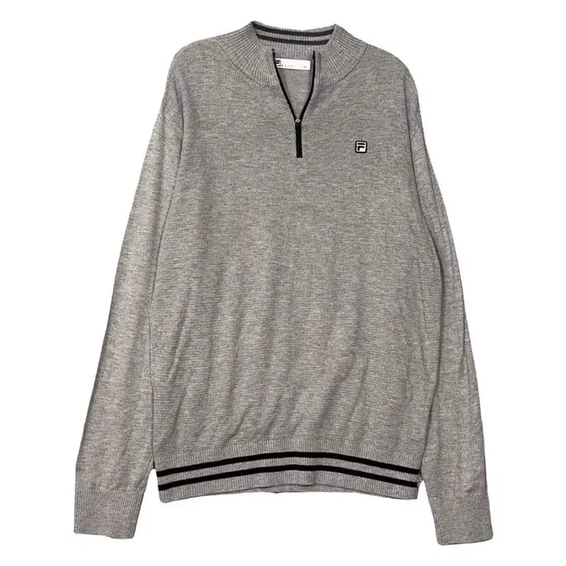 휠라 라이트 그레이 골프 반집업 니트 100 상품이미지1