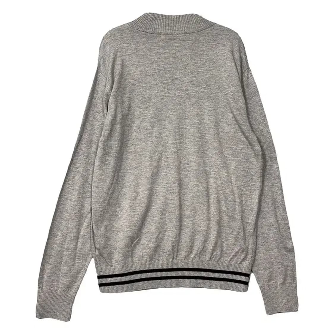 휠라 라이트 그레이 골프 반집업 니트 100 상품이미지2