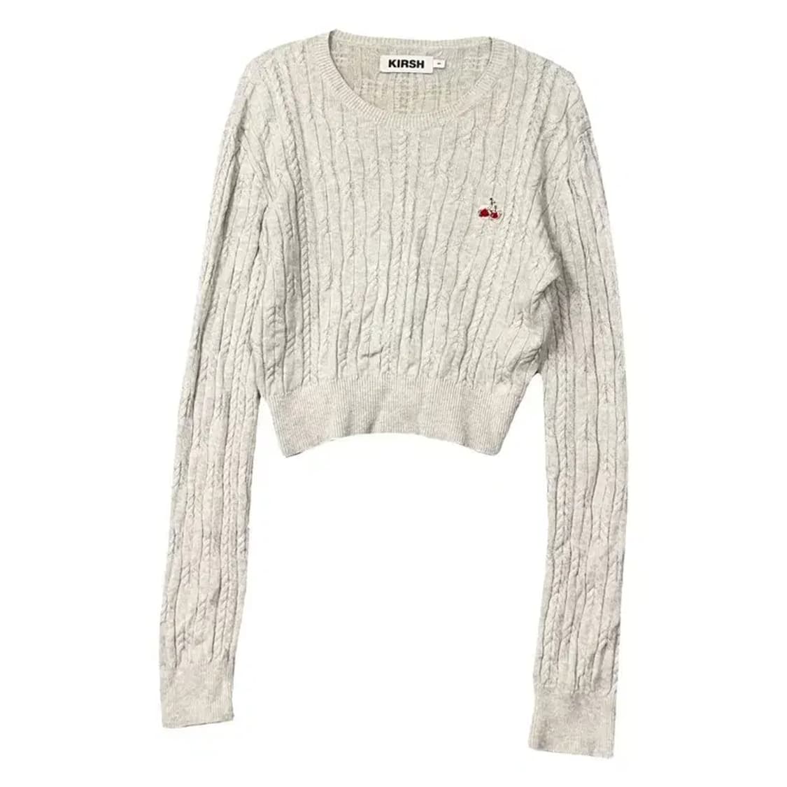 키르시 로고 꽈배기 크롭 니트 1 상품이미지1