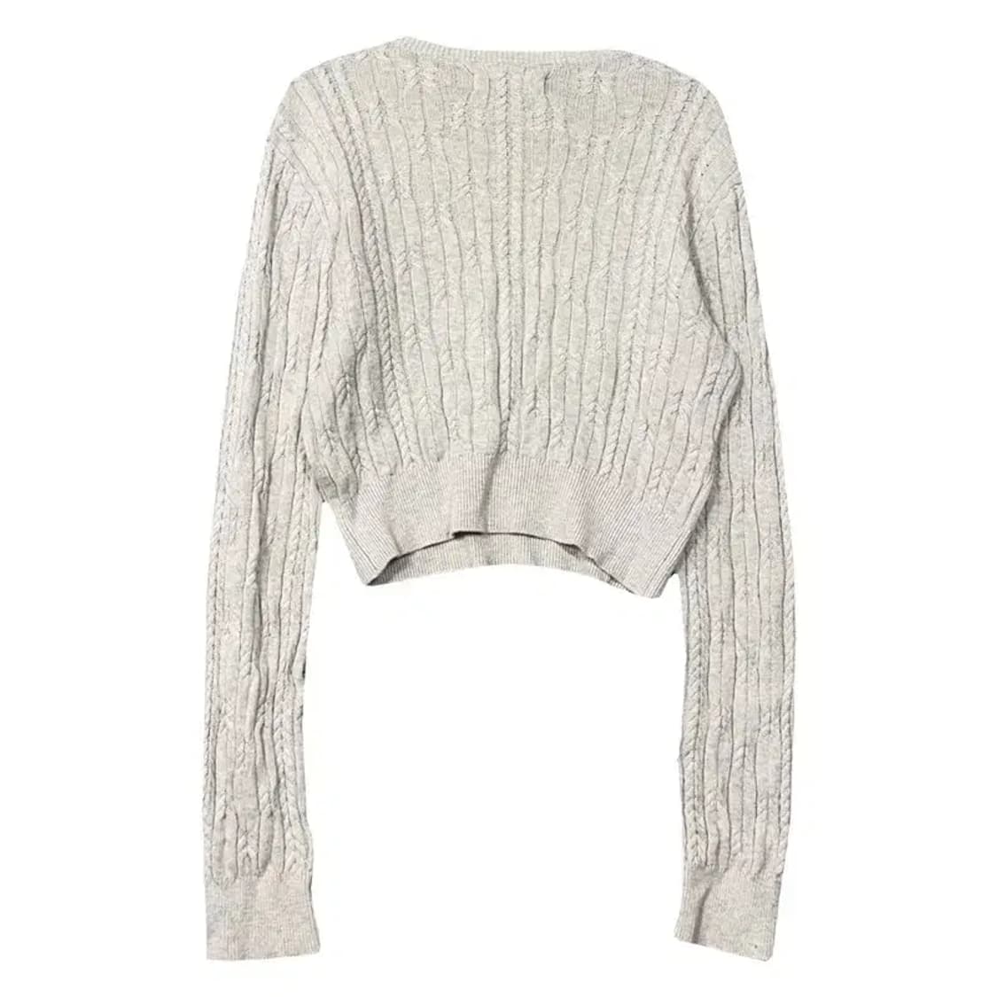 키르시 로고 꽈배기 크롭 니트 1 상품이미지2