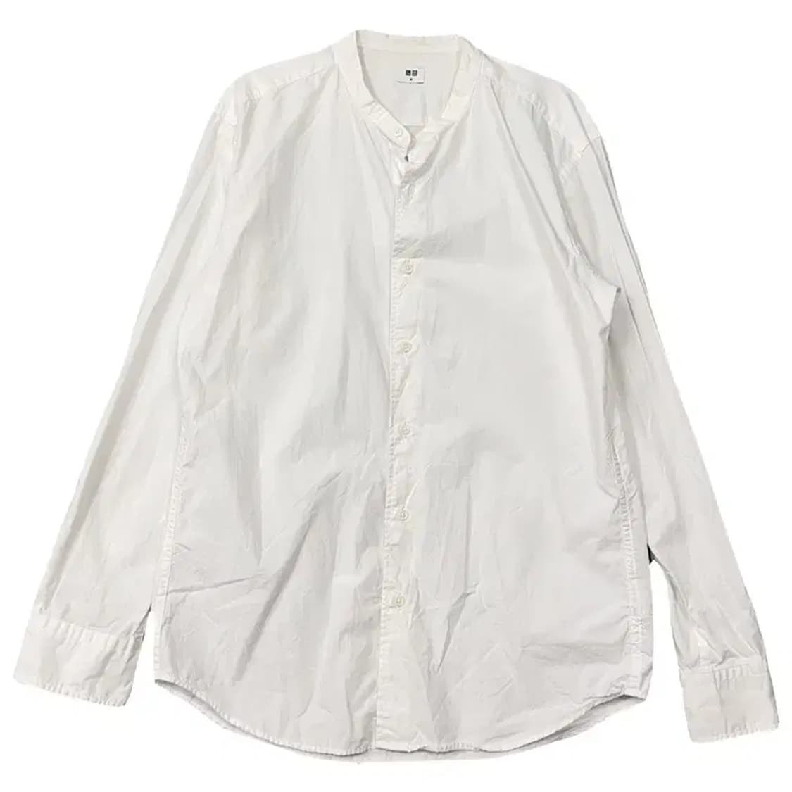 유니클로 화이트 캐주얼 차이나넥 셔츠 L 상품이미지1