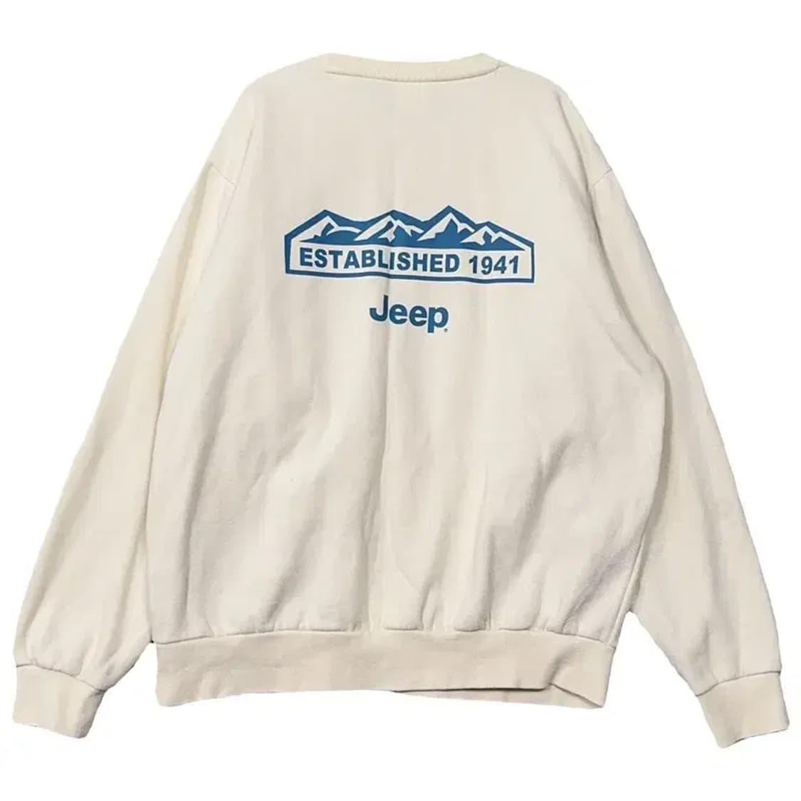 지프 크림 로고 프린팅 맨투맨 L 상품이미지2