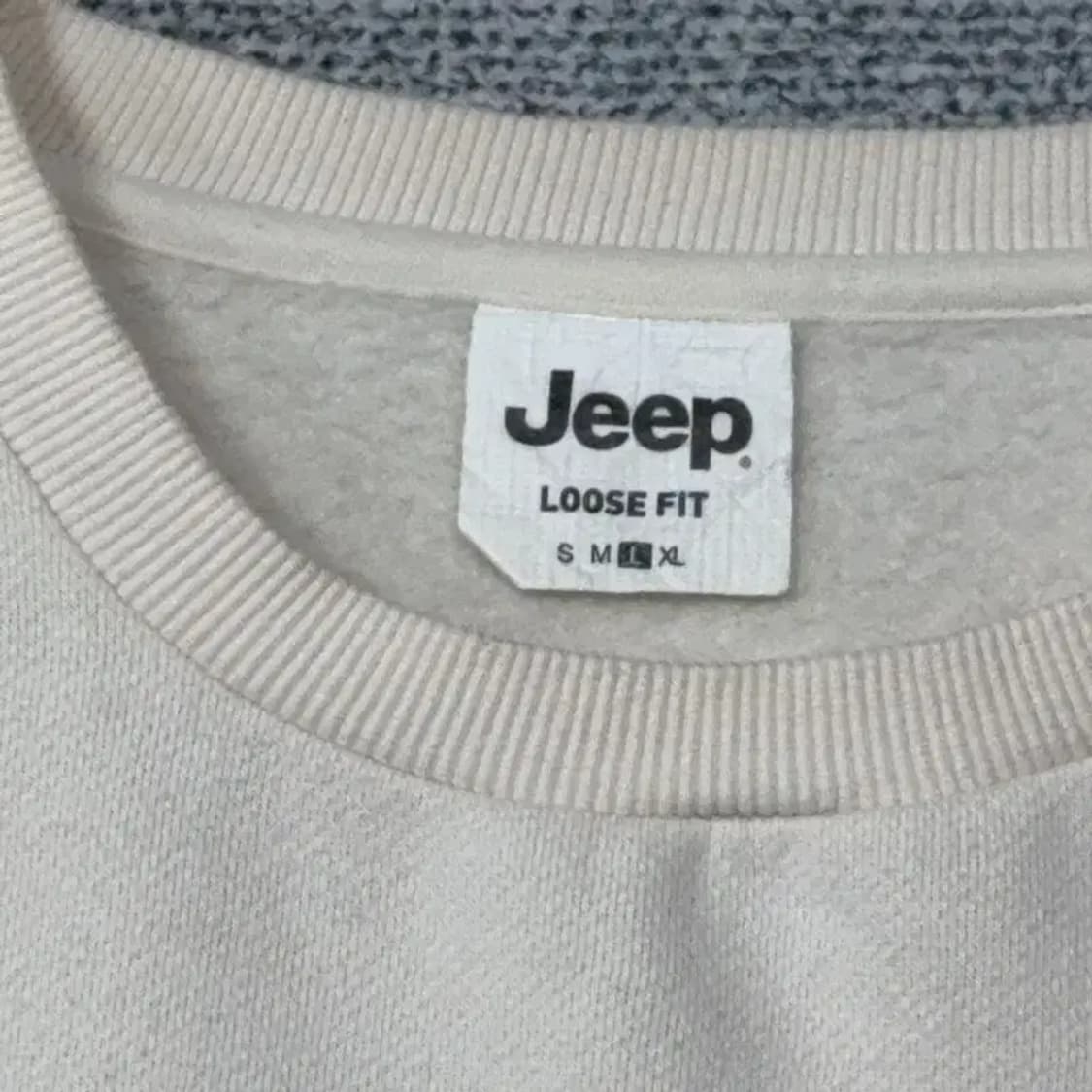 지프 크림 로고 프린팅 맨투맨 L 상품이미지3