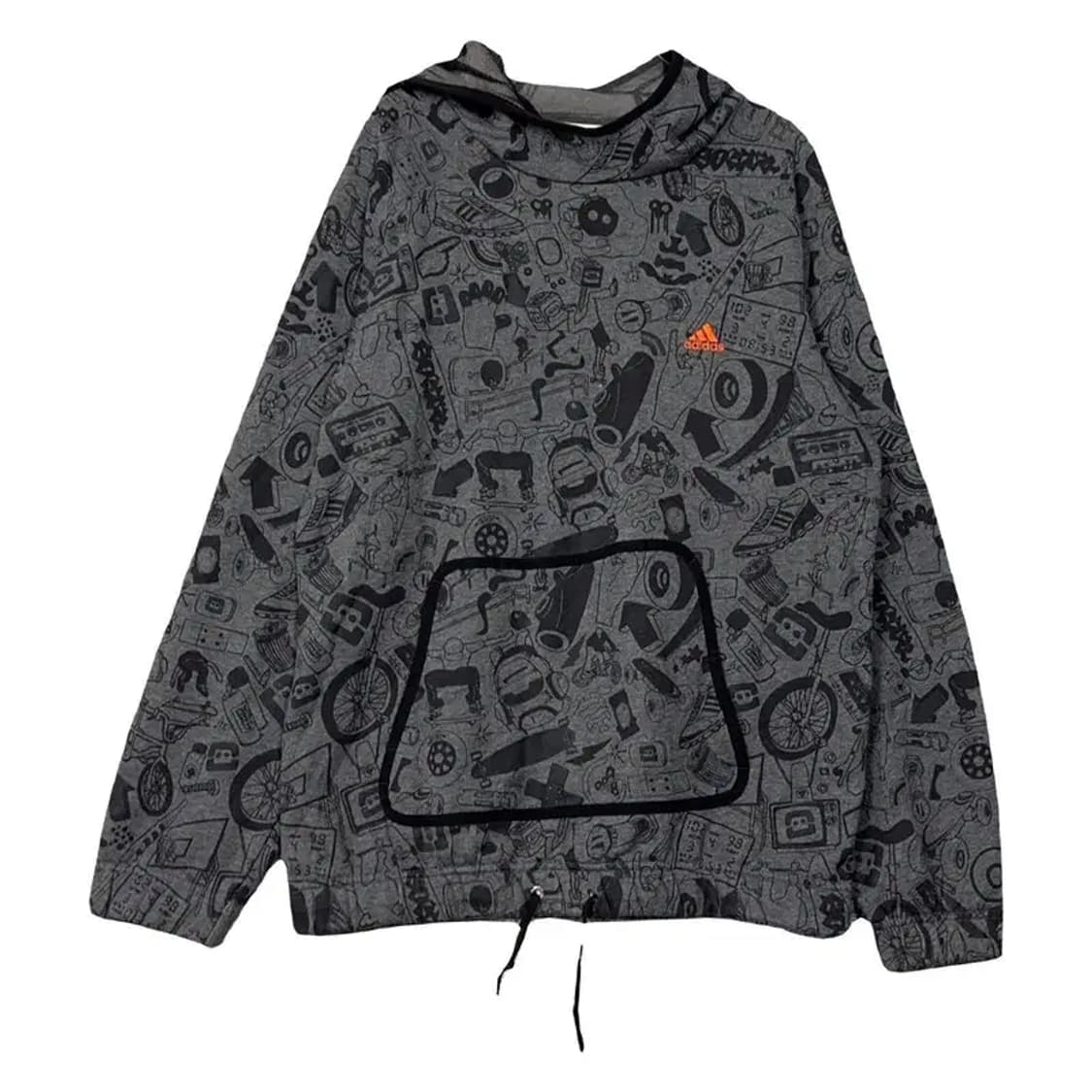 아디다스 빈티지 패턴 그레이 후드티 095 상품이미지1