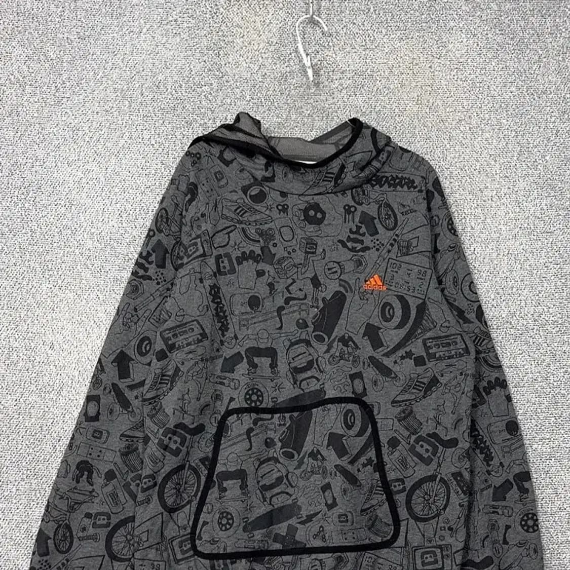 아디다스 빈티지 패턴 그레이 후드티 095 상품이미지3