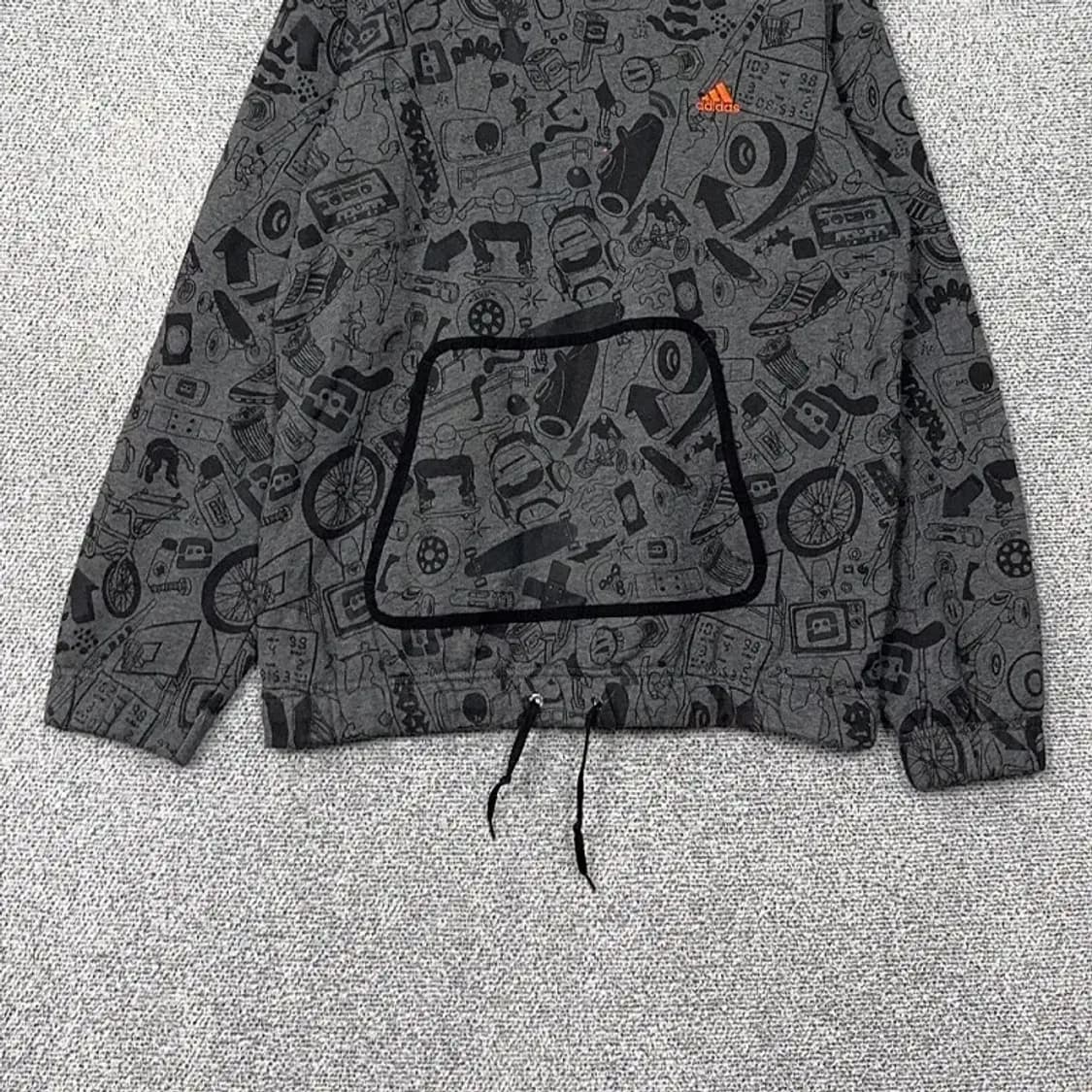 아디다스 빈티지 패턴 그레이 후드티 095 상품이미지4