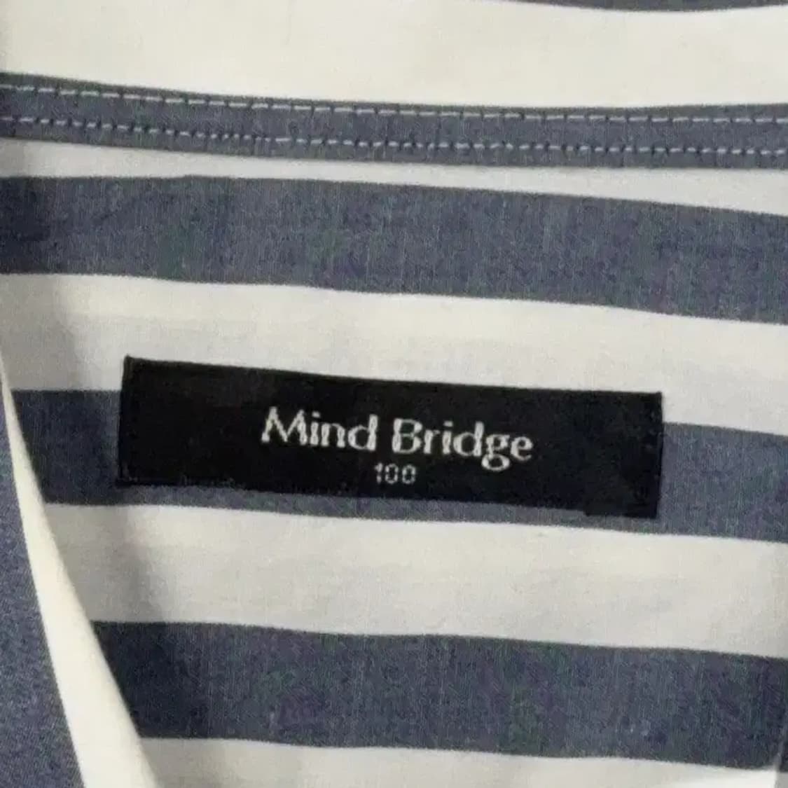 마인드브릿지 스트라이프 블루 셔츠 100 상품이미지3