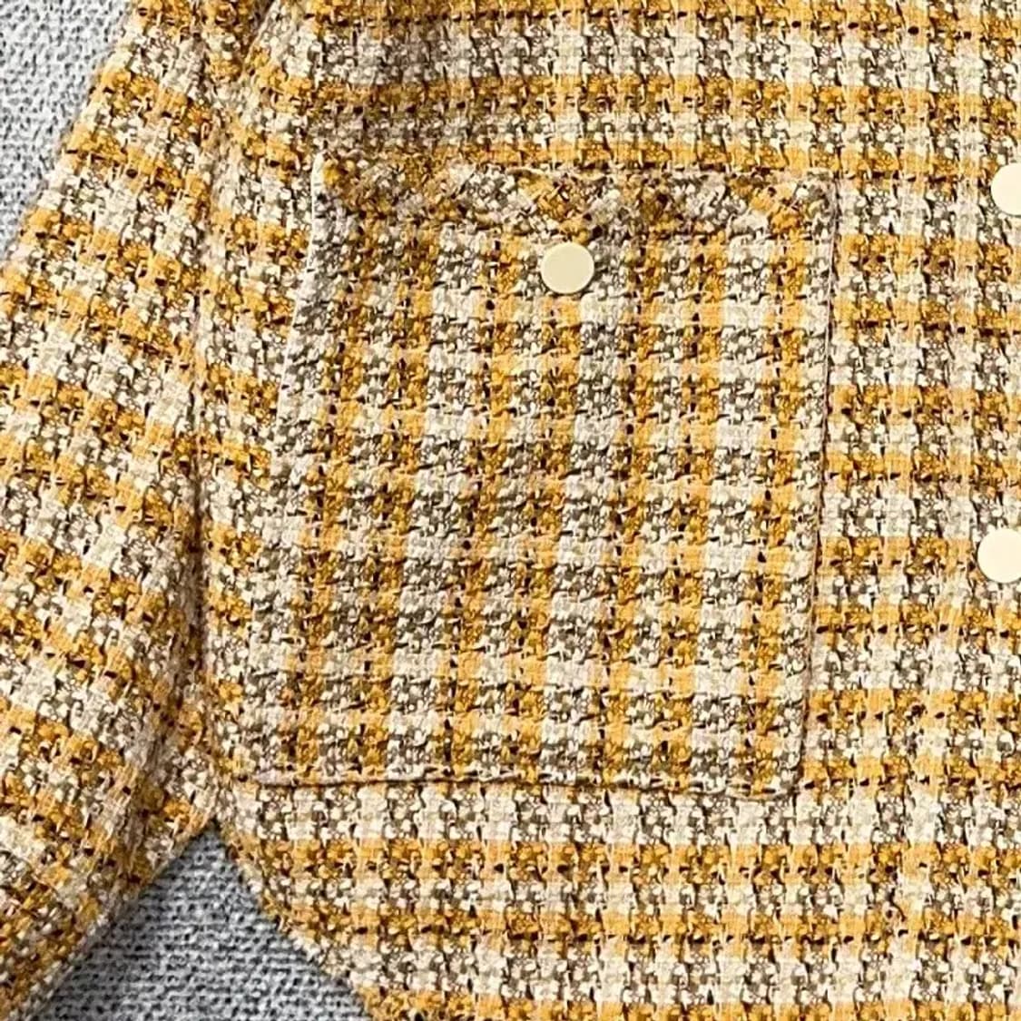 시스템 체크 옐로우 오버핏 트위드 자켓 82-94-160 상품이미지3