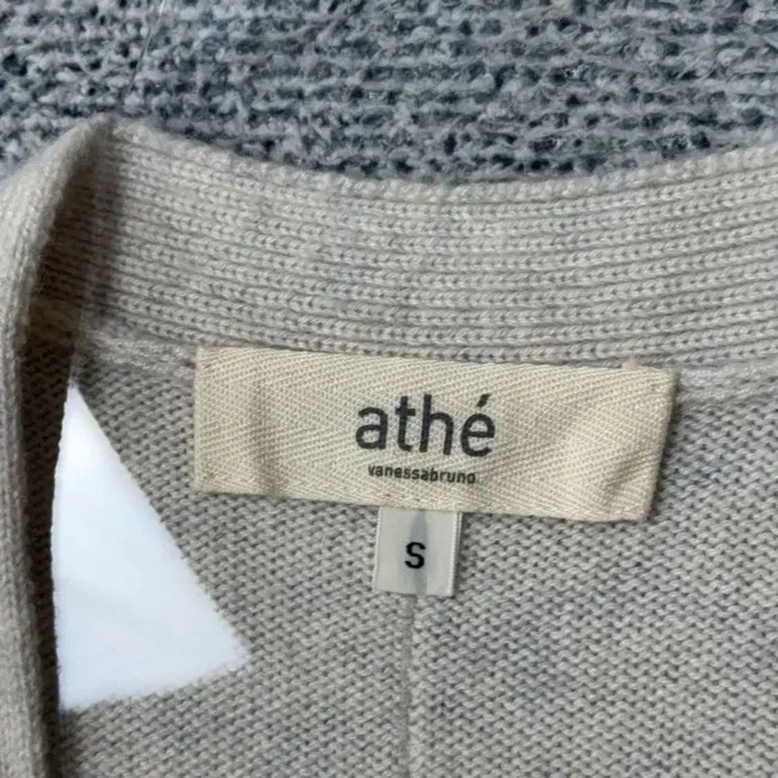 아떼 캐시미어 100% 크림 니트 조끼 가디건 S 상품이미지5