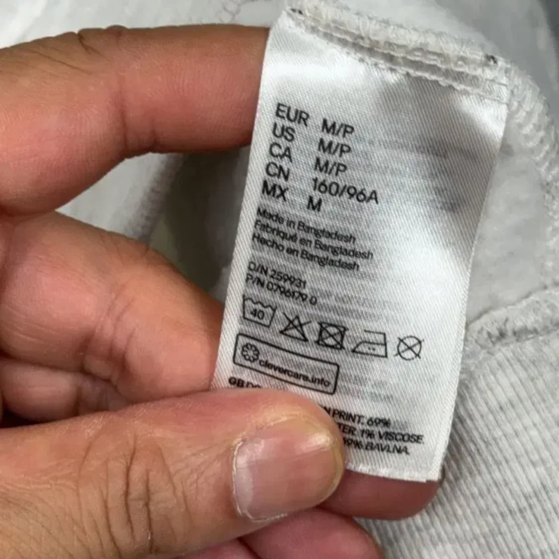 에이치엔앰 프린팅 크루넥 오버핏 크롭 맨투맨 M/P 상품이미지4