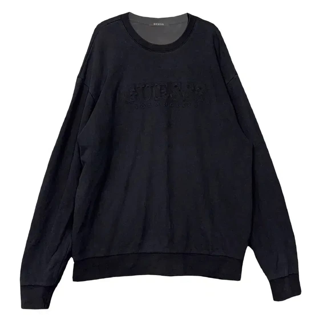 게스 블랙 스펠 로고 맨투맨 XL 상품이미지1