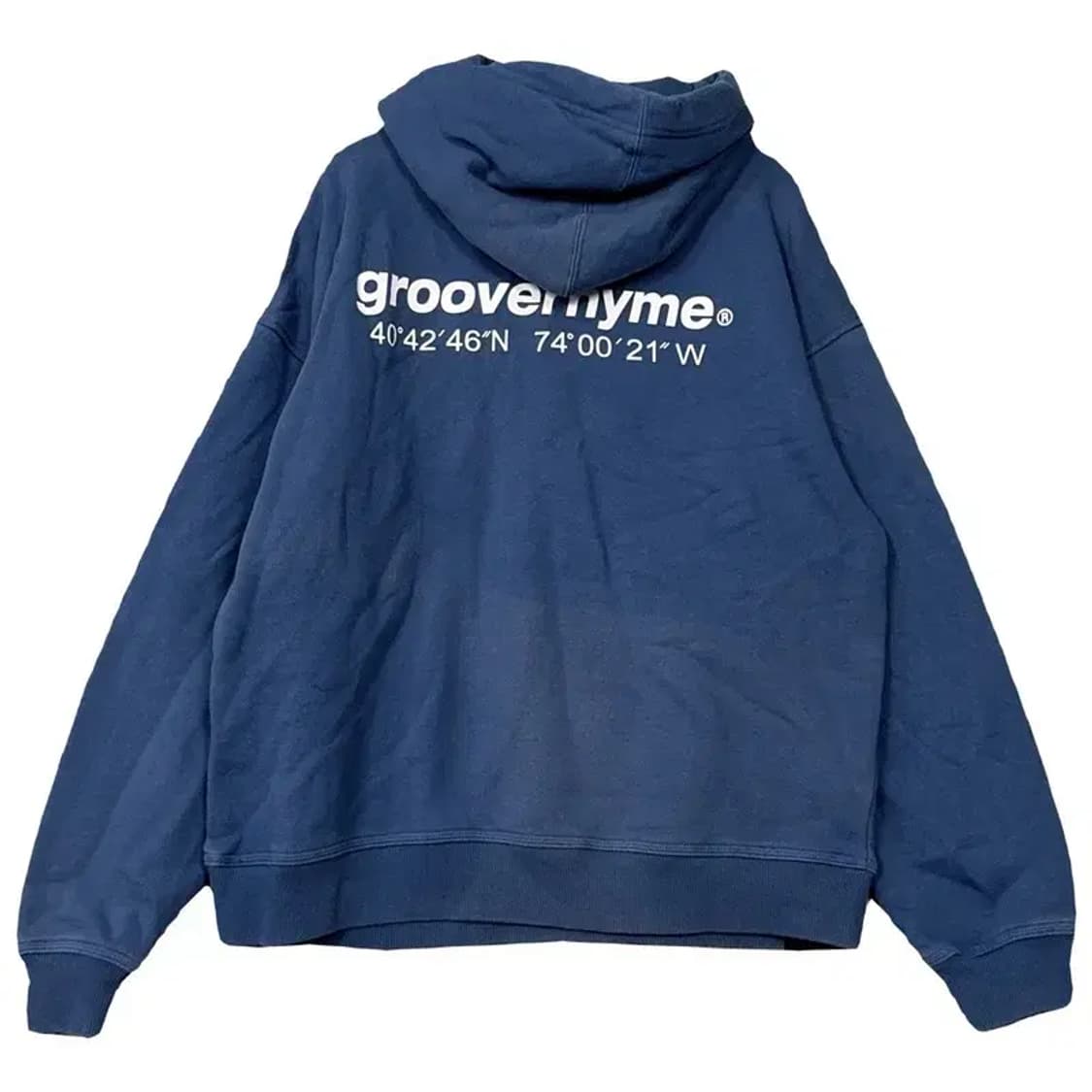 그루브라임 로고 오버핏 네이비 후드티 M 상품이미지2