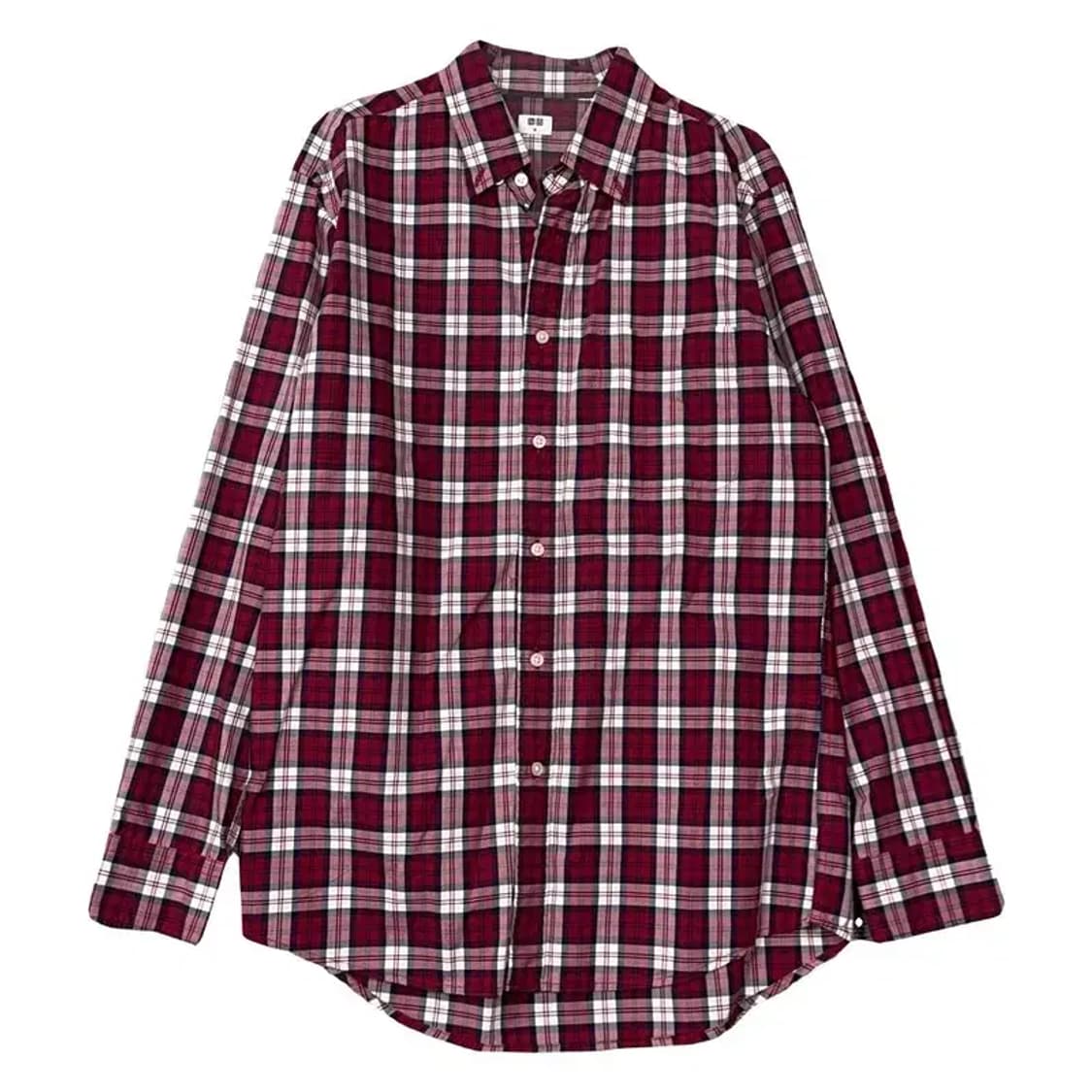 유니클로 체크 버건디 캐주얼 셔츠 M 상품이미지1