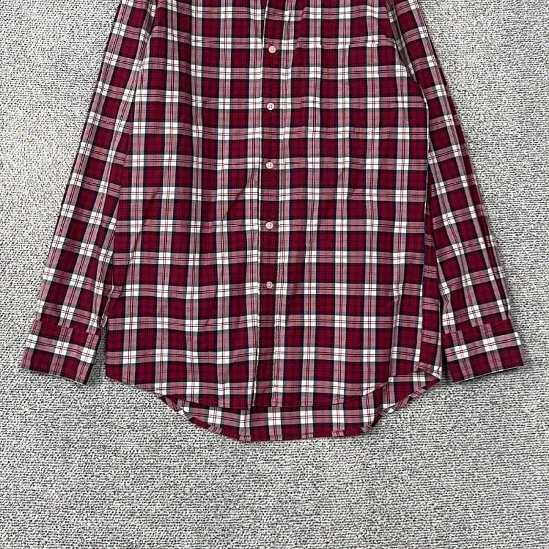 유니클로 체크 버건디 캐주얼 셔츠 M 상품이미지4