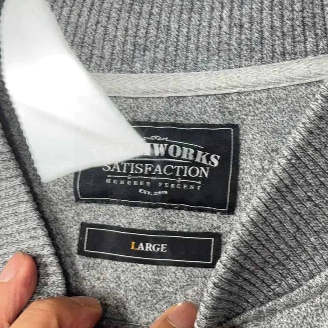 프리즘웍스 라이트 그레이 코튼 블루종 자켓 LARGE 상품이미지3