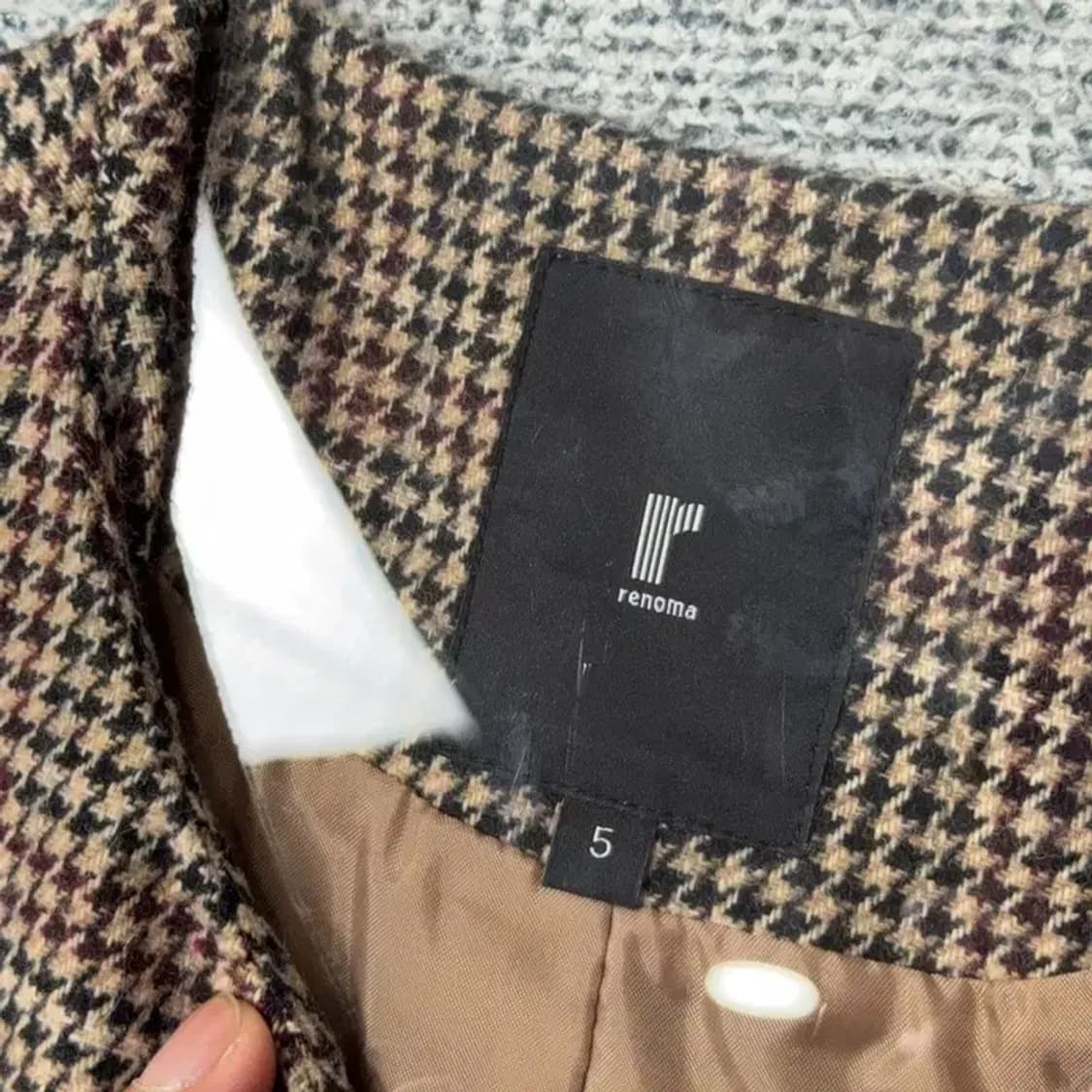 레노마 체크 브라운 오버핏 울 코트 55 상품이미지4