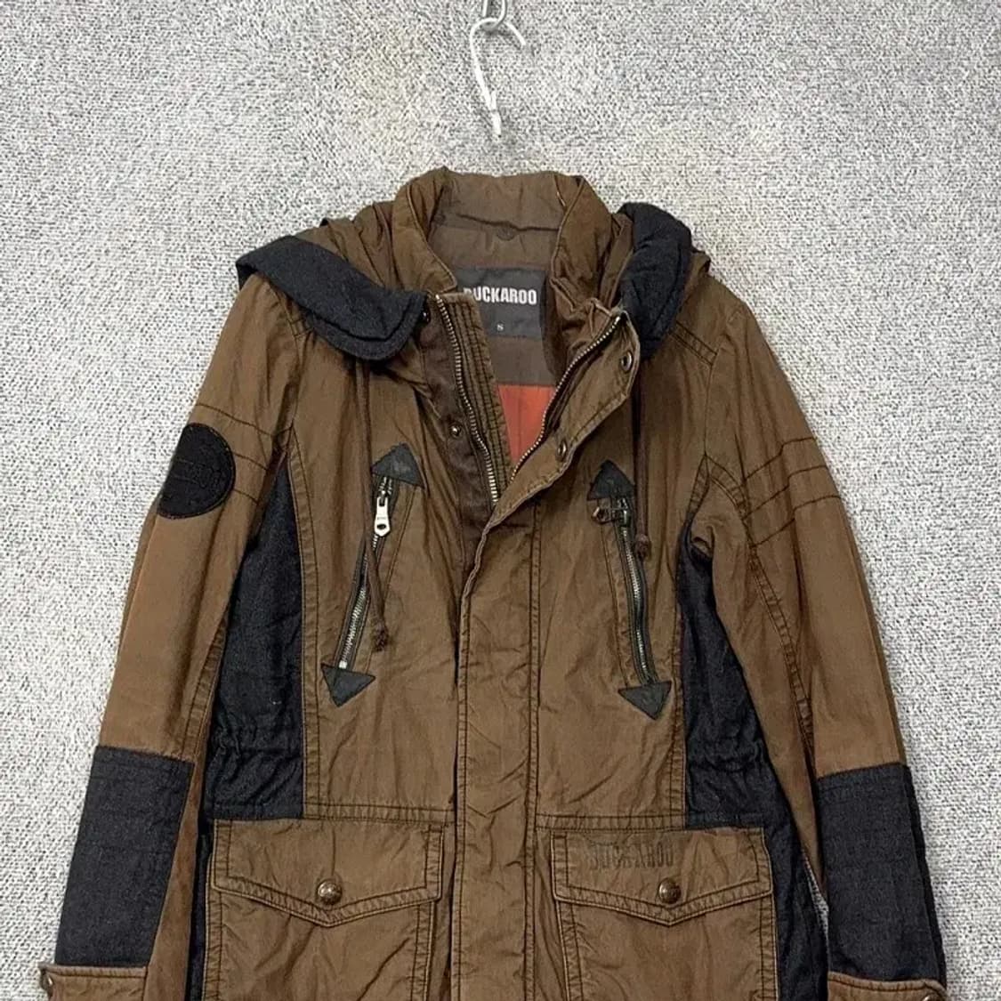 버커루 브라운 빈티지 포켓 피쉬테일 남성 야상 S 상품이미지3