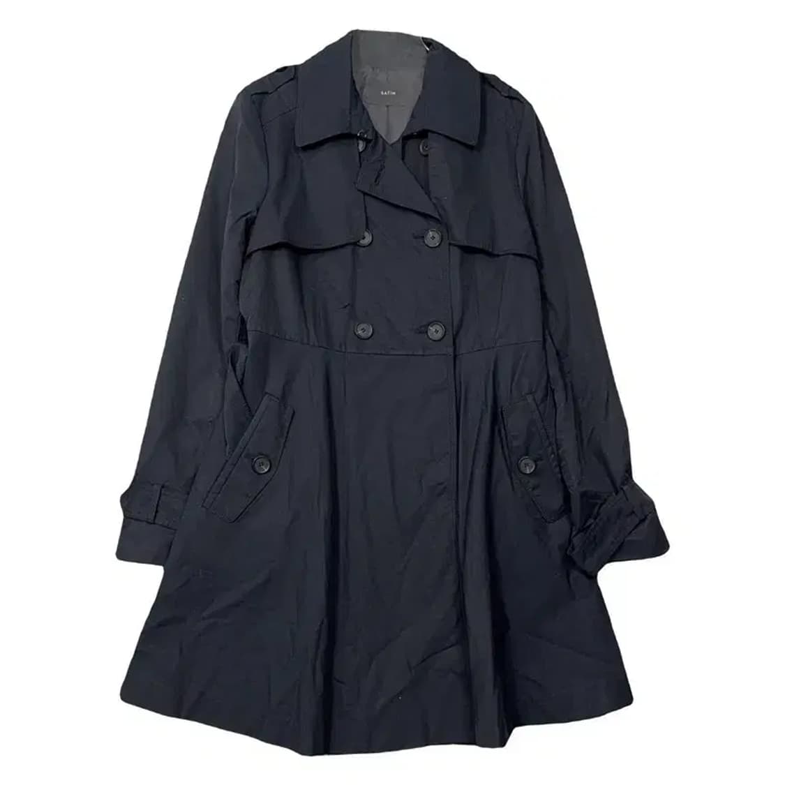 사틴 네이비 클랙식 트렌치 코트 M 상품이미지1