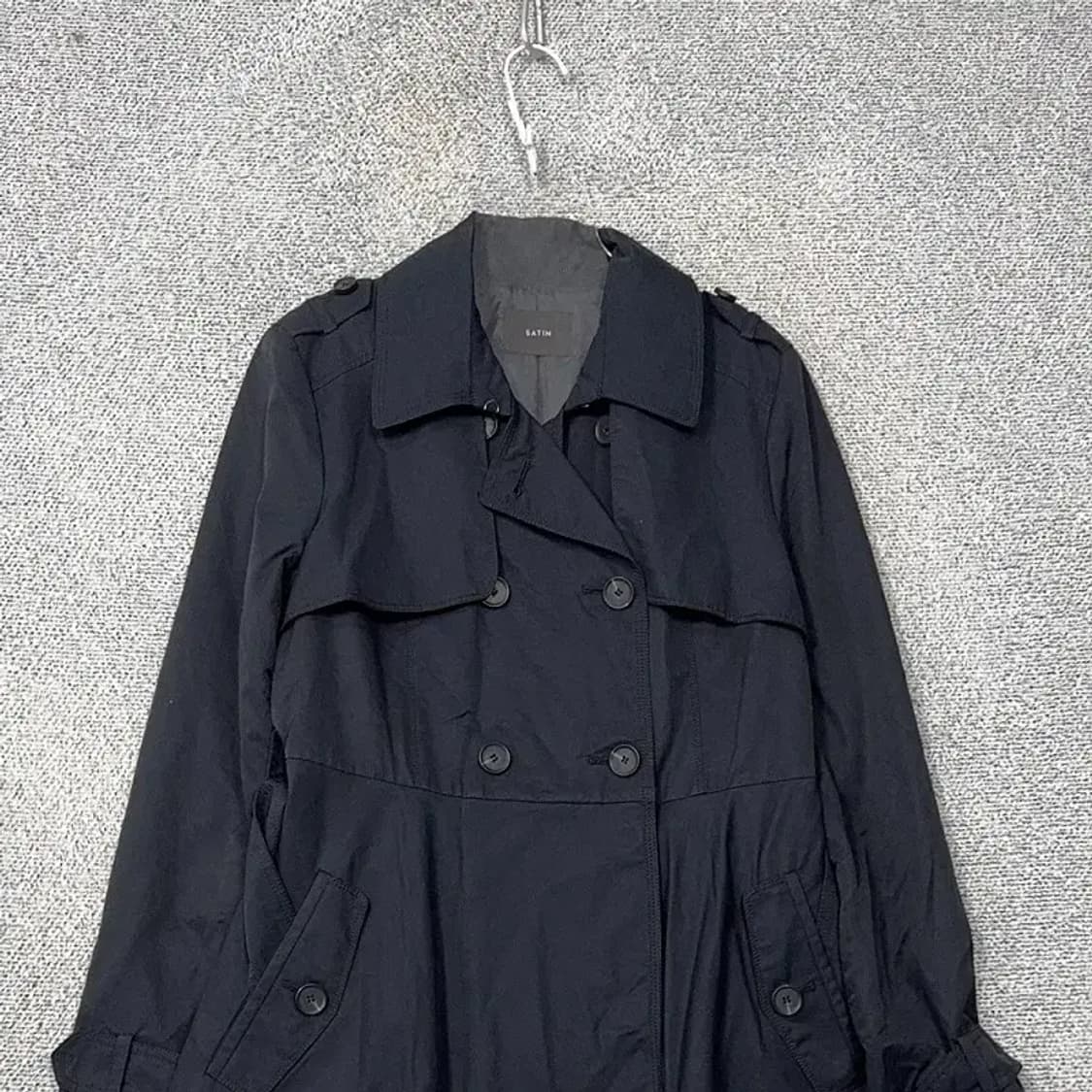 사틴 네이비 클랙식 트렌치 코트 M 상품이미지3