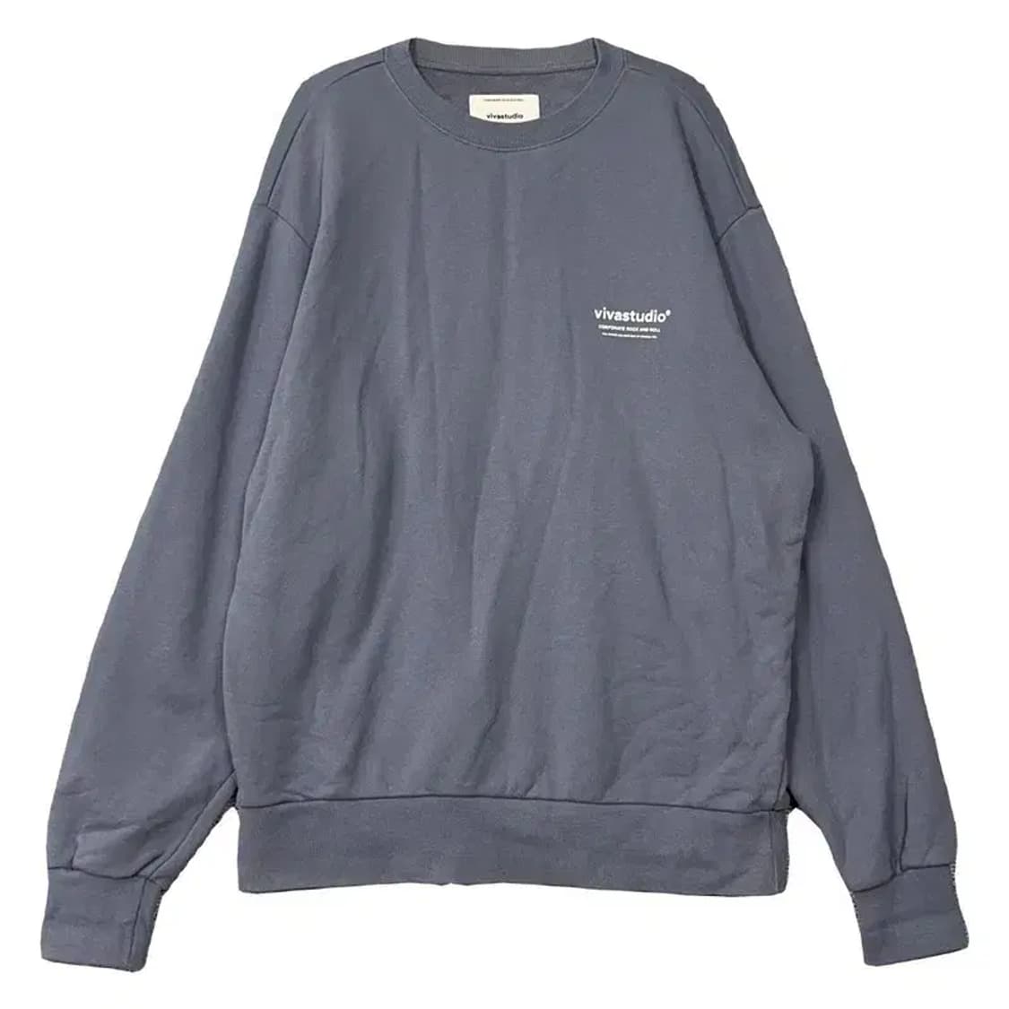 비바스튜디오 블루 캐주얼 로고 스웻셔츠 맨투맨 M 상품이미지1