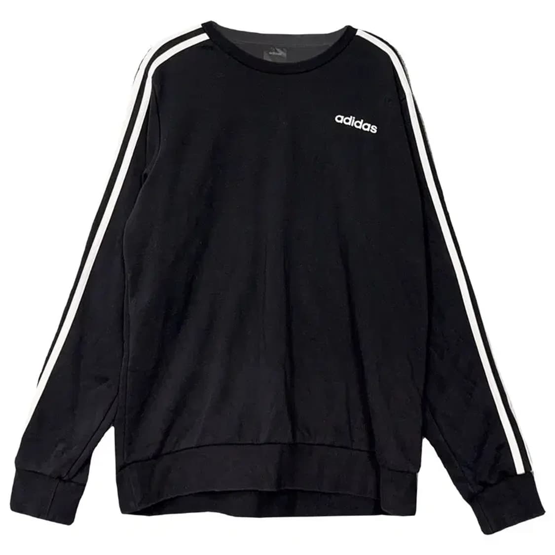 아디다스 블랙 로고 삼선 오버핏 맨투맨 XL 상품이미지1