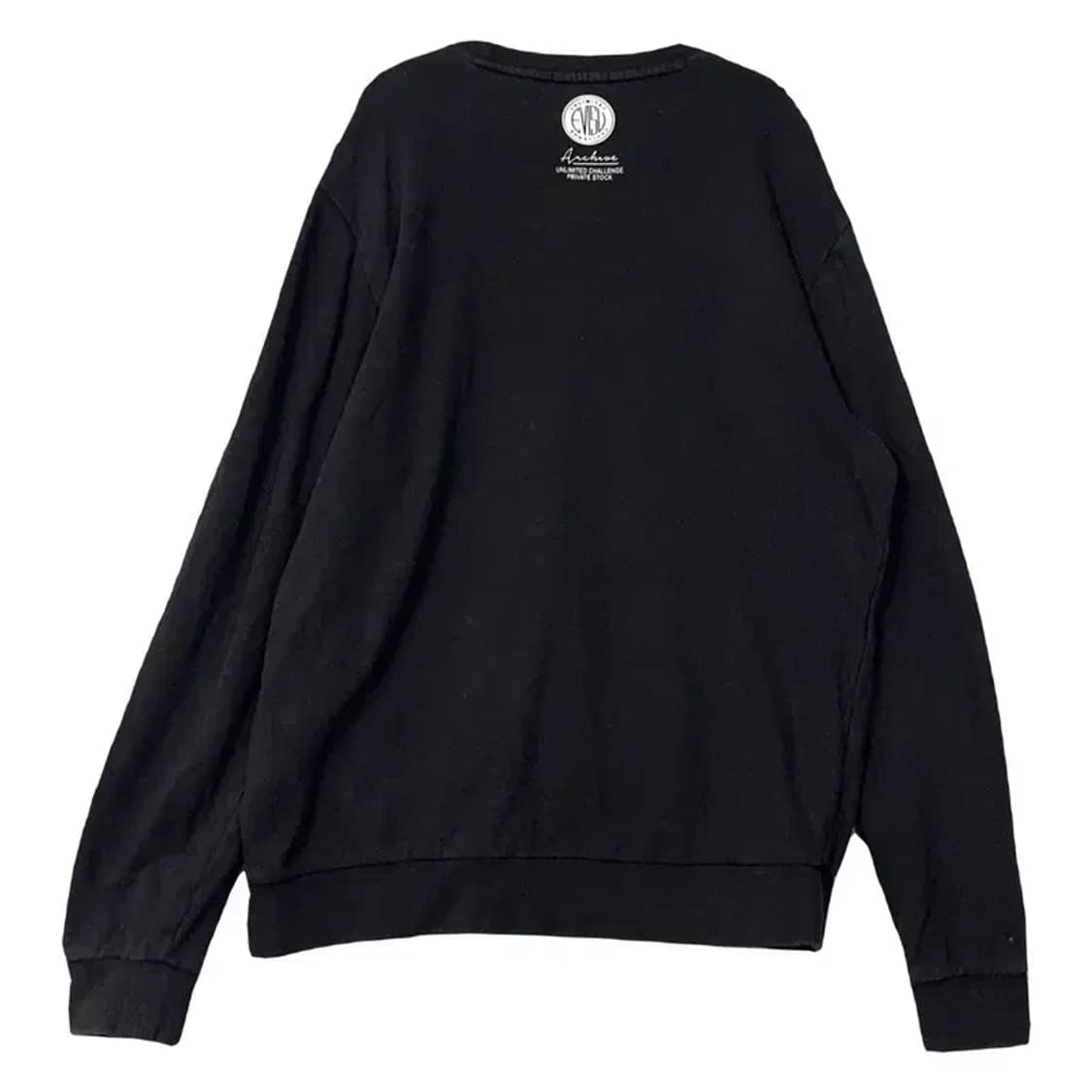 에비수 빈티지 프린팅 블랙 맨투맨 110 상품이미지2