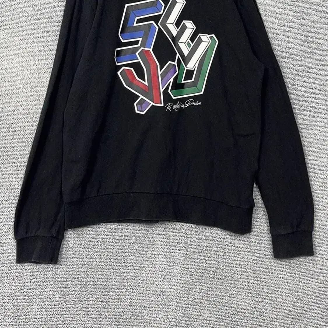 에비수 빈티지 프린팅 블랙 맨투맨 110 상품이미지4