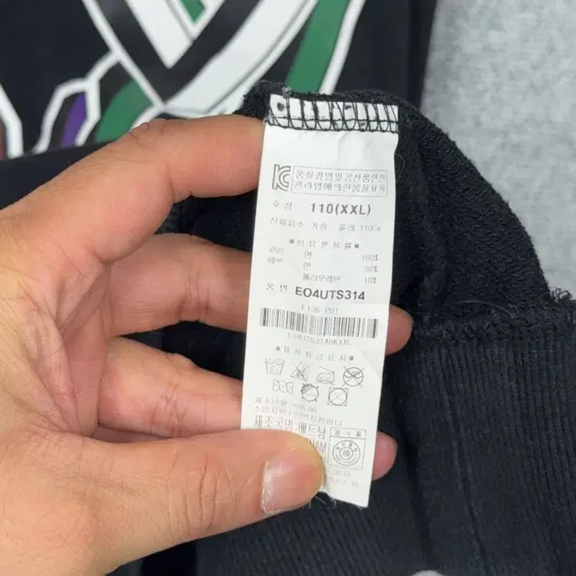 에비수 빈티지 프린팅 블랙 맨투맨 110 상품이미지6