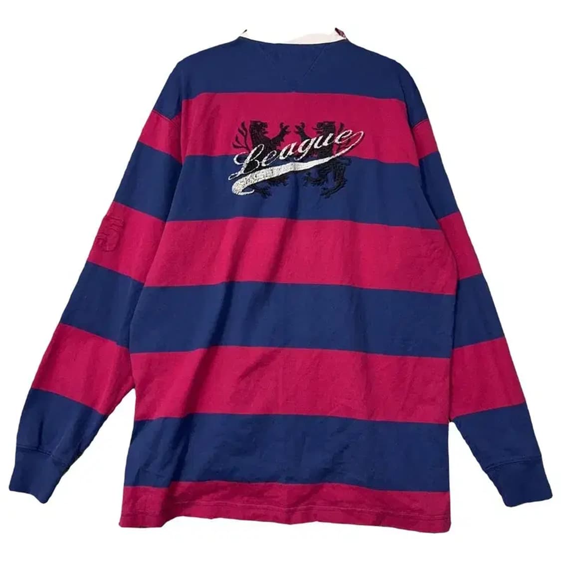 타미힐피거 스트라이프 네이비 로고 럭비 카라티 M 상품이미지2