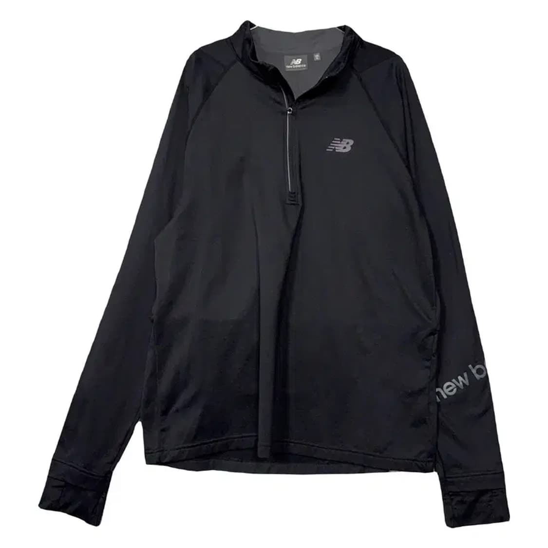 뉴발란스 블랙 로고 기능성 긴팔티 XL 상품이미지1