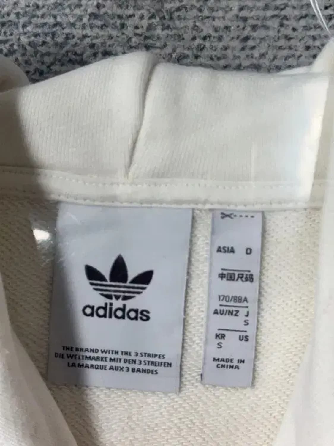 아디다스 화이트 오버핏 후드티 S 상품이미지7