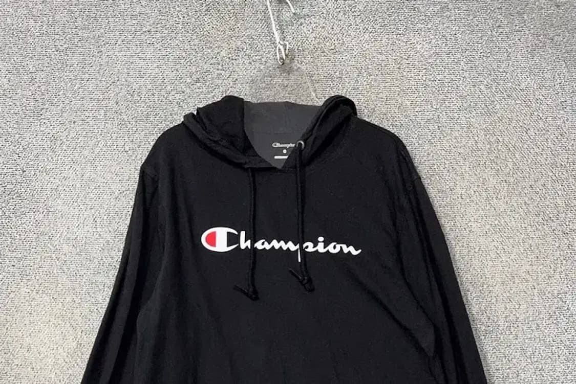 챔피온 프린팅 블랙 후드티 S 상품이미지3