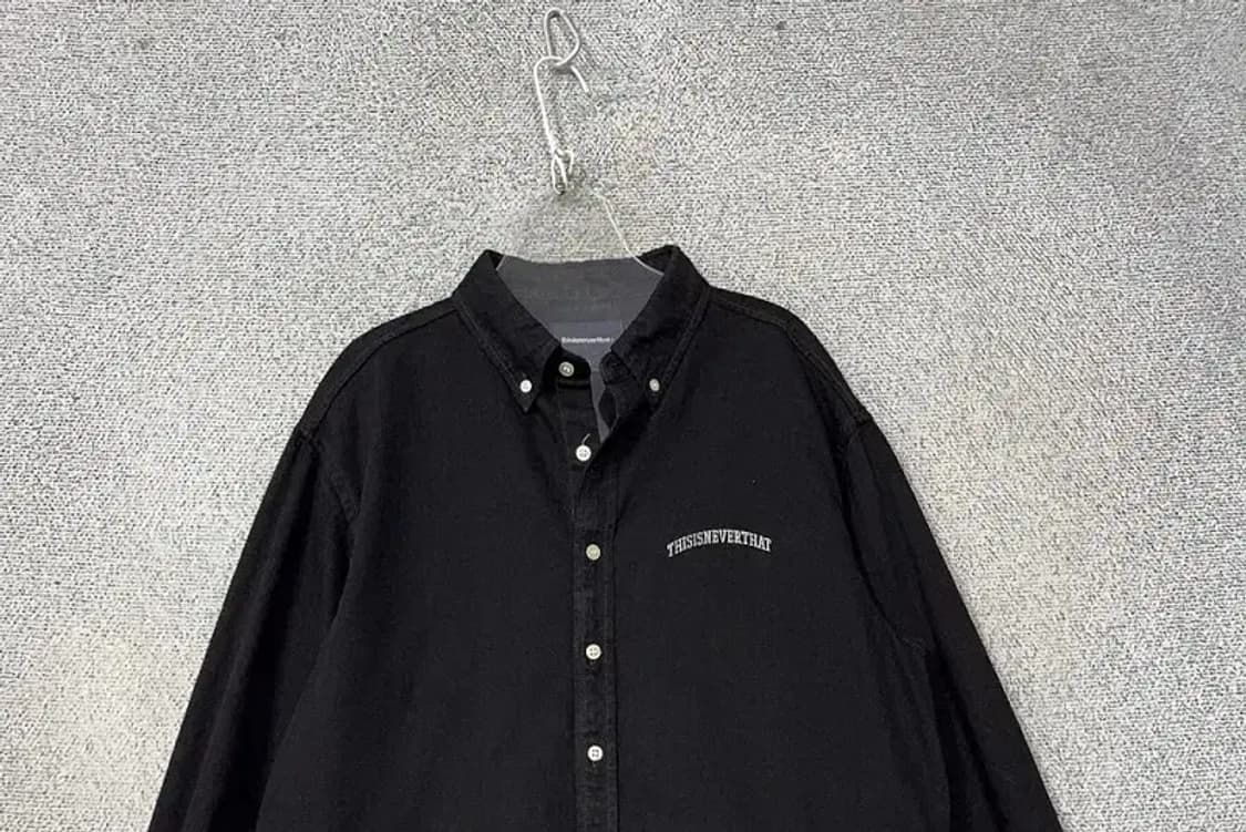 디스이즈네버댓 블랙 스펠 로고 코튼 셔츠 S 상품이미지3