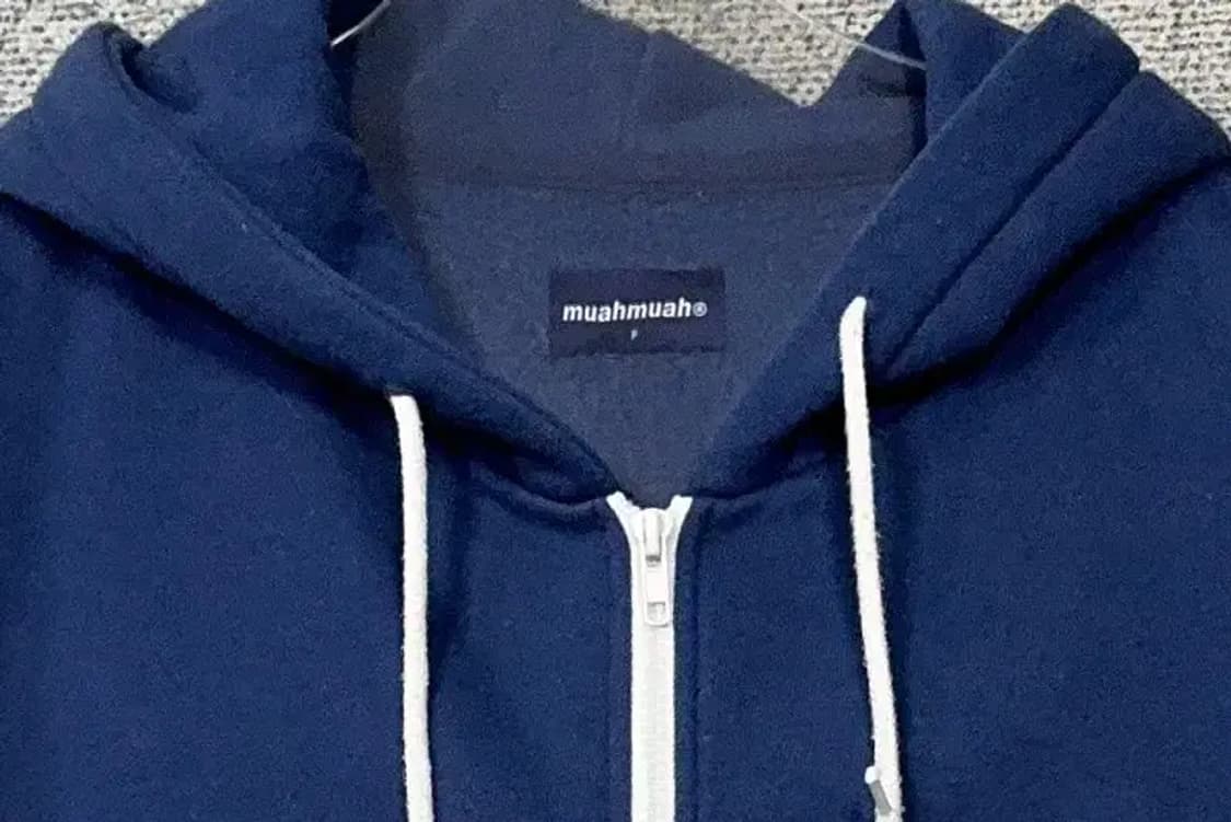 무아무아 네이비 로고 오버핏 후드 집업 F 상품이미지5