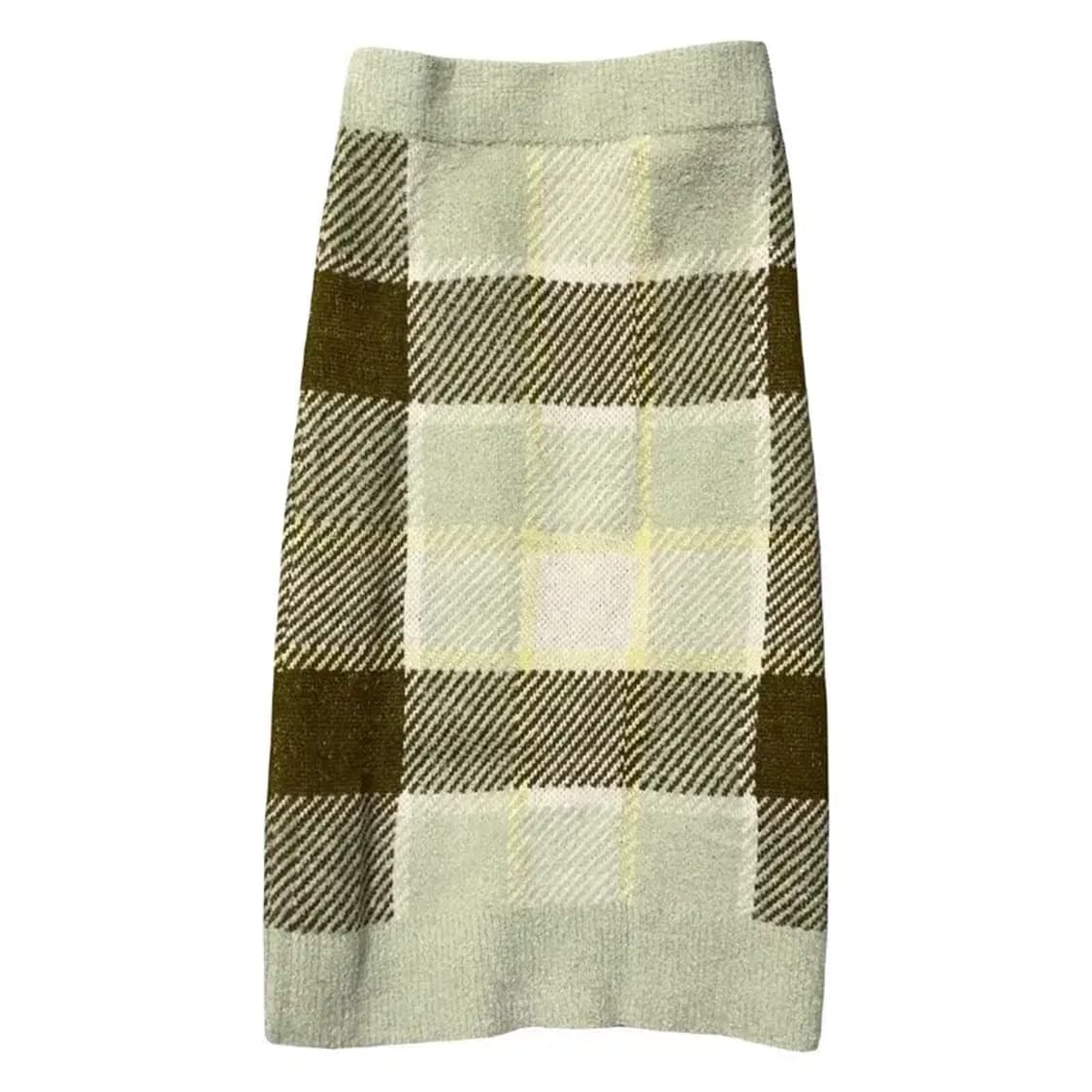 에잇세컨즈 체크 라이트 그린 스커트 S 상품이미지1