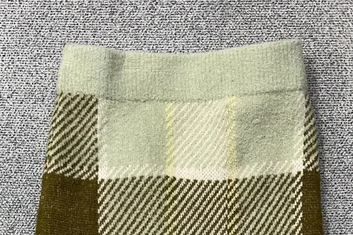 에잇세컨즈 체크 라이트 그린 스커트 S 상품이미지3