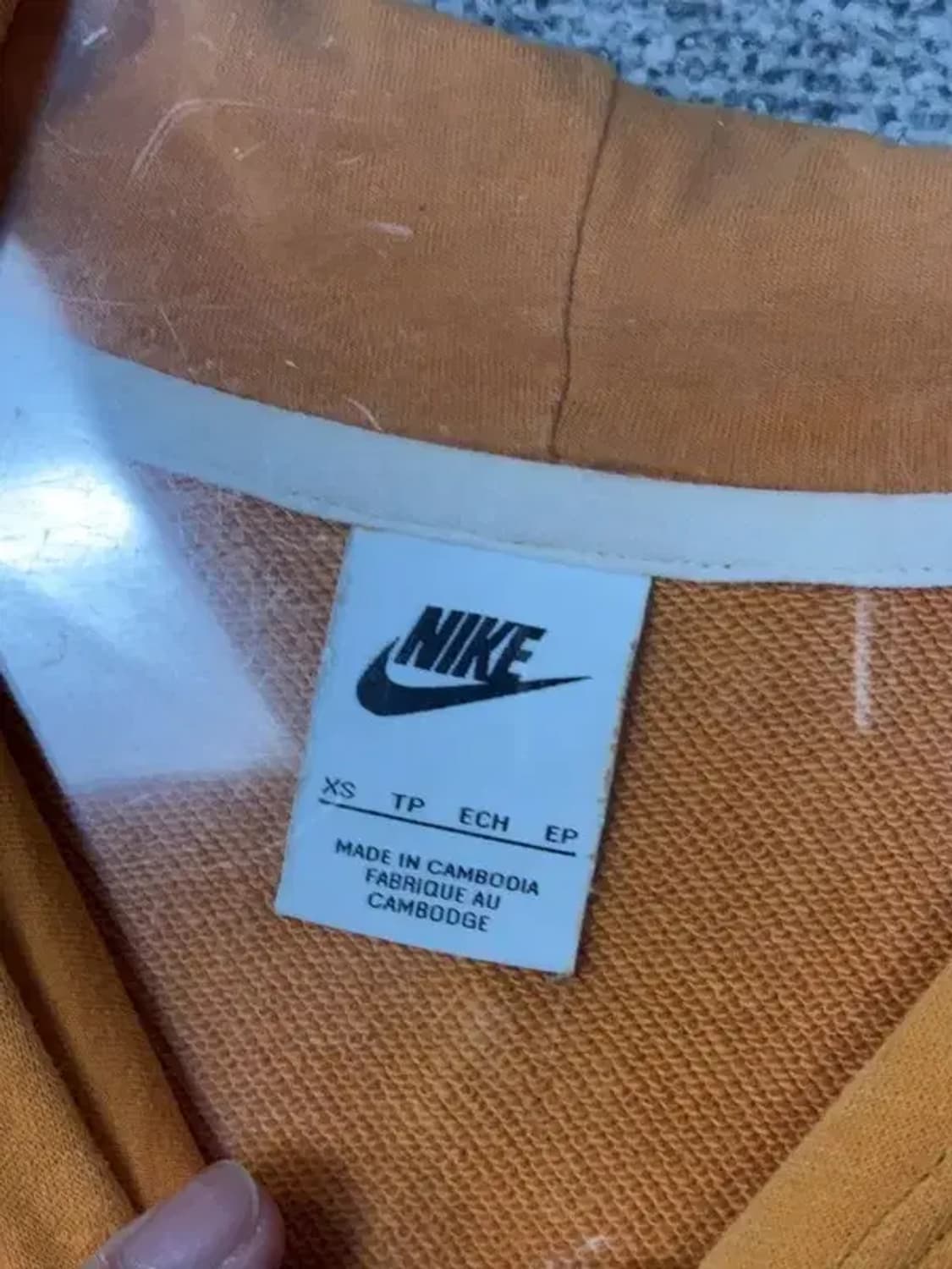 나이키 오렌지 로고 오버핏 롱 후드티 XS 상품이미지7