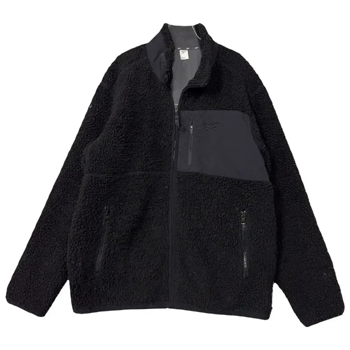 리복 블랙 양털 뽀글이 후리스 집업 2XL 상품이미지1