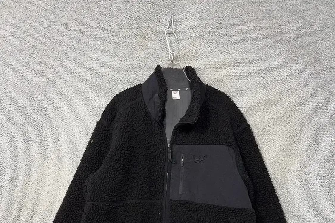 리복 블랙 양털 뽀글이 후리스 집업 2XL 상품이미지3