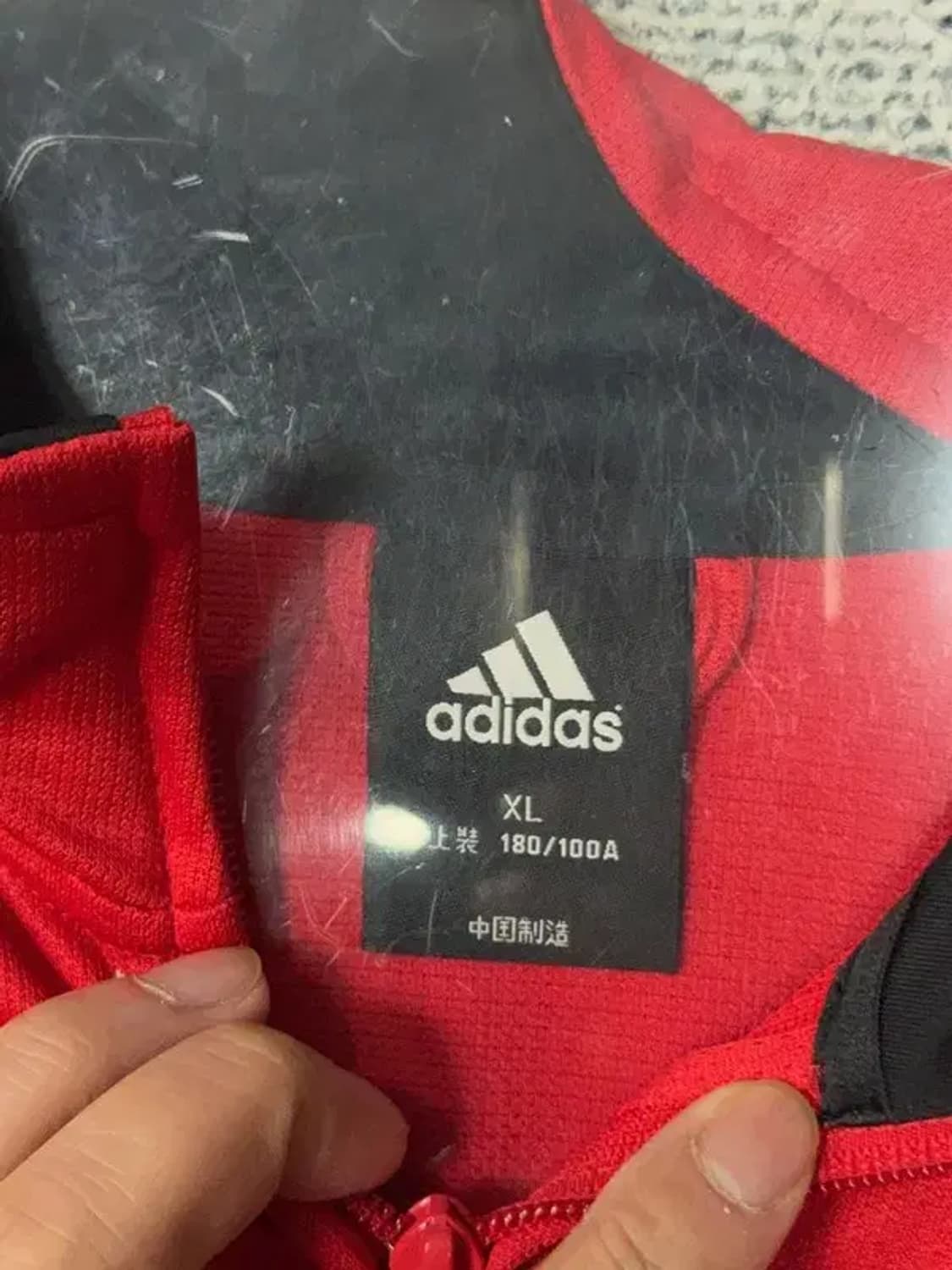 아디다스 NBA 레드 빈티지 트랙탑 집업 저지 XL 상품이미지7