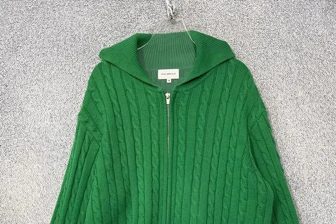 소셜 그린 클럽 그린 니트 집업 M 상품이미지3
