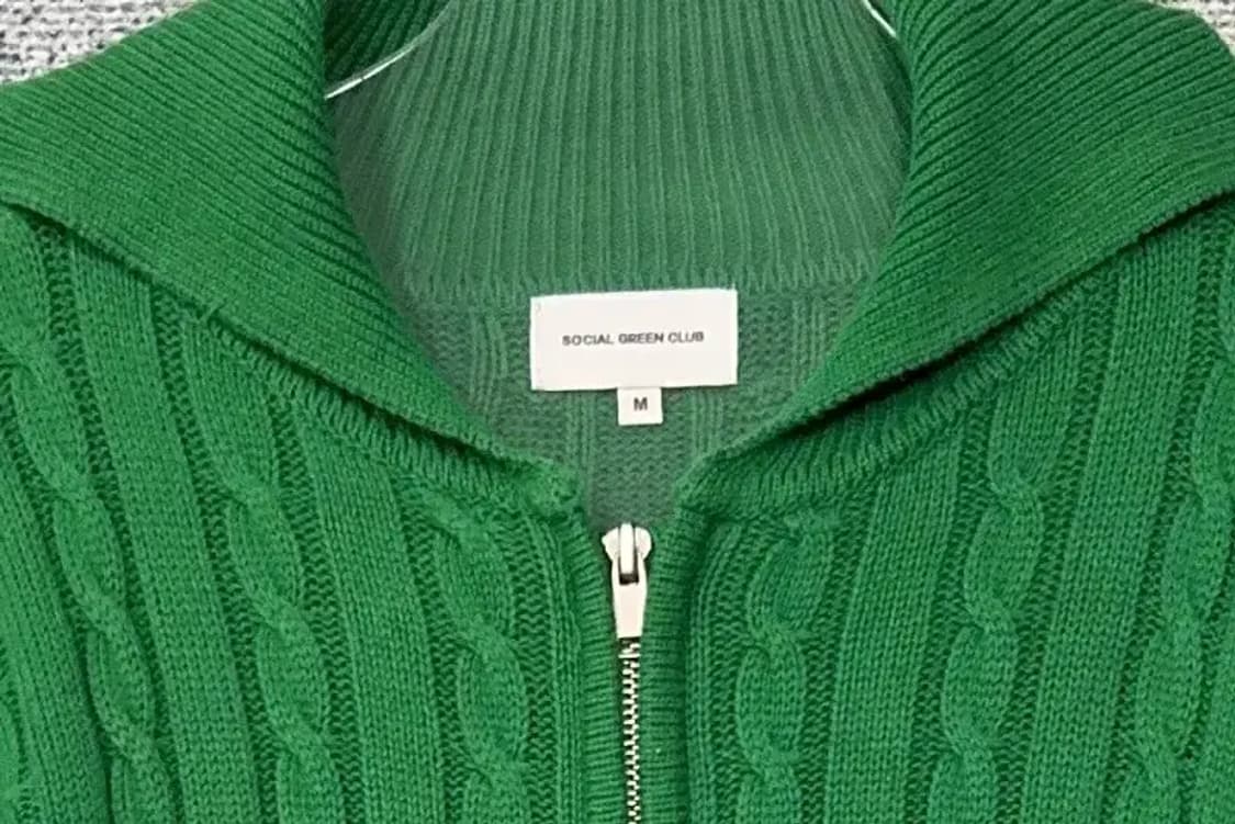 소셜 그린 클럽 그린 니트 집업 M 상품이미지5