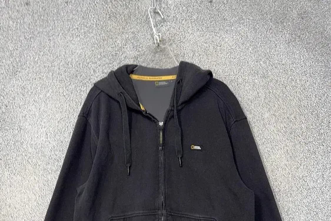 내셔널지오그래픽 블랙 로고 후드 집업 L 상품이미지3
