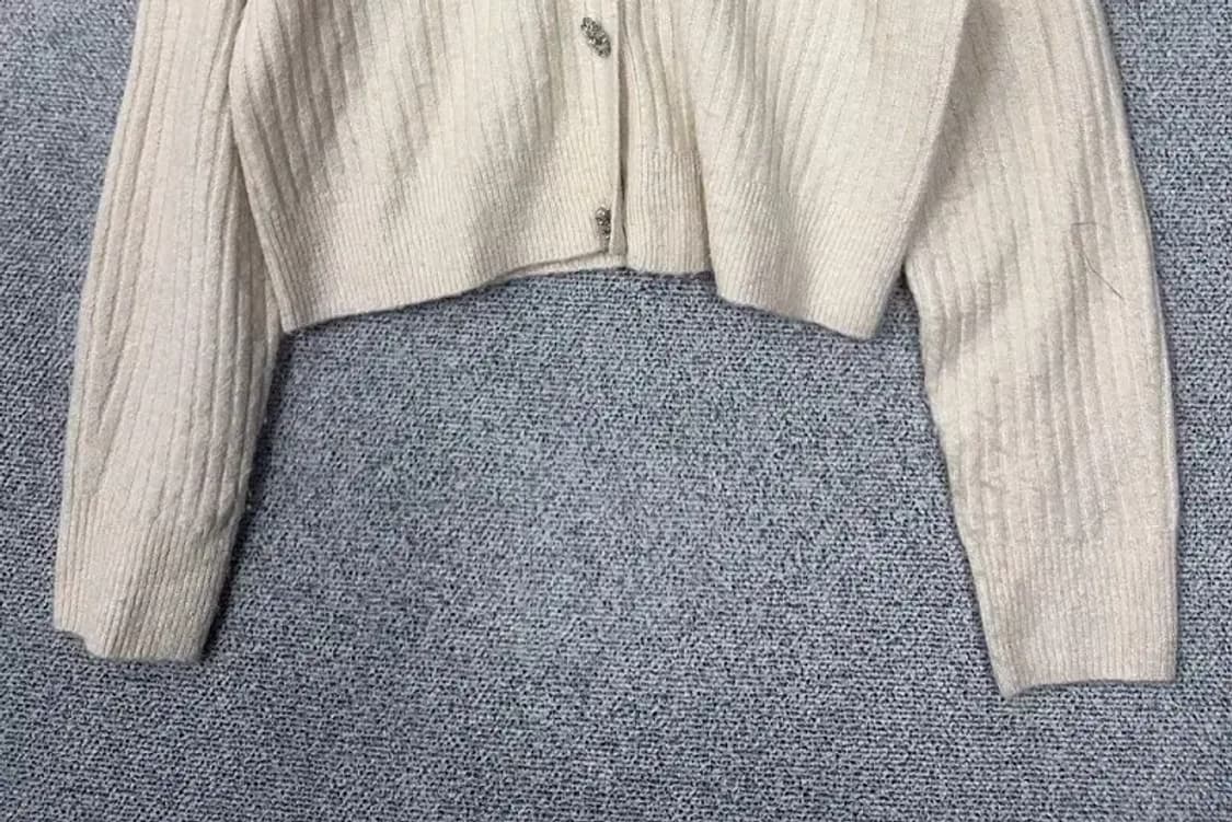 에이치엔앰 크림 울 니트 가디건 M 상품이미지4