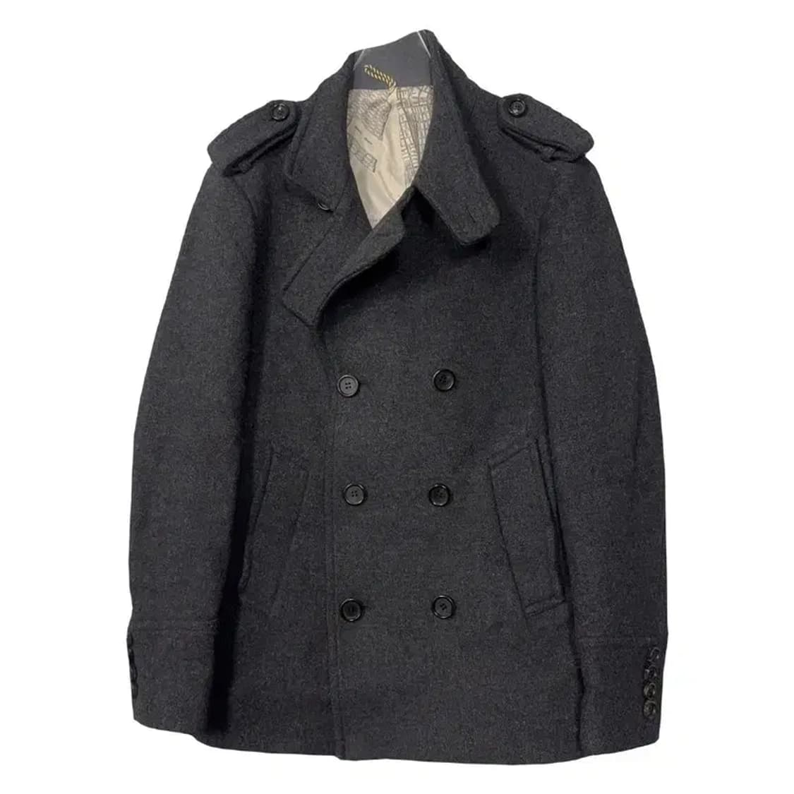 커스텀멜로우 그레이 울 버튼 피 코트 36/95 상품이미지1